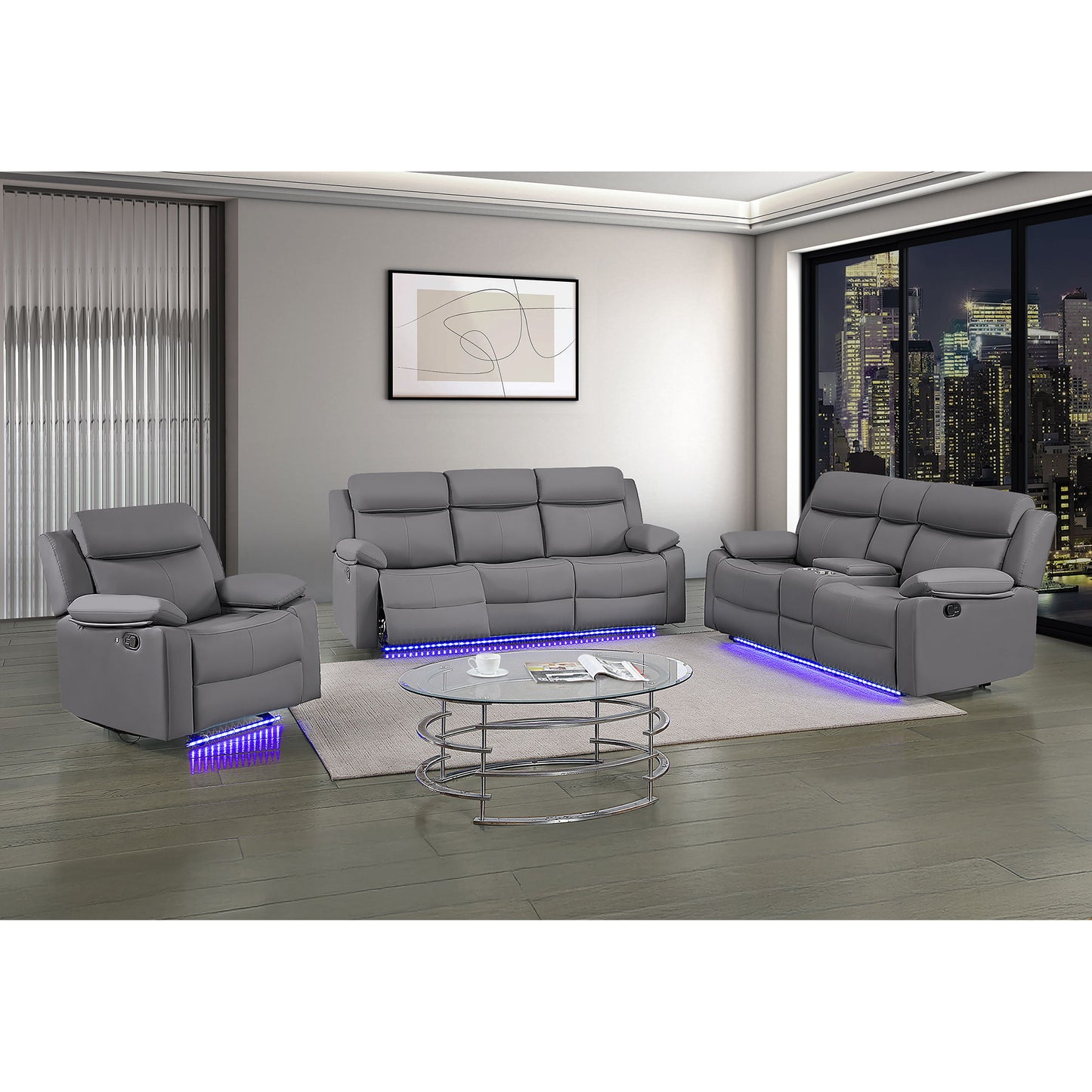Blanche - Reclining Sofa With LED Lights