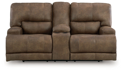 Beckley Place - Power Reclining Loveseat With Console / Adjustable Headrest - Earth