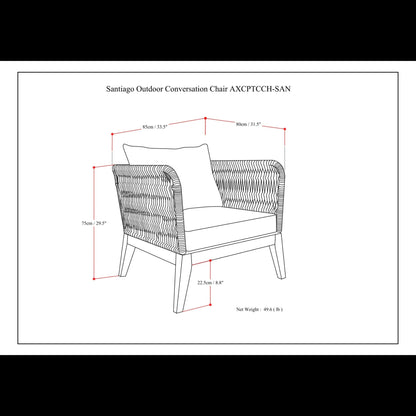 Santiago - Outdoor Conversation Chair - Slate Gray