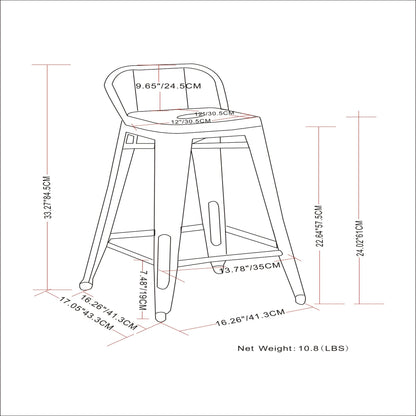 Rayne - Curved Back Metal Stool (Set of 2)