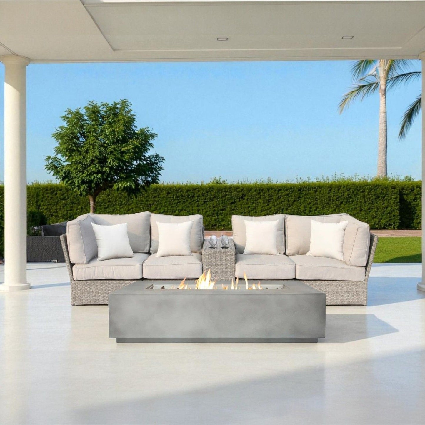 Outdoor Elegance Conversation Set With Fire Pit