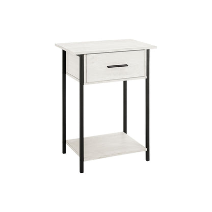 Contemporary 2 Tier Accent Table With Storage Drawer