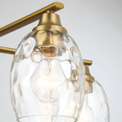 Elegance 5 Lights Linear Arms With Chain Chandelier - Clear / Gold