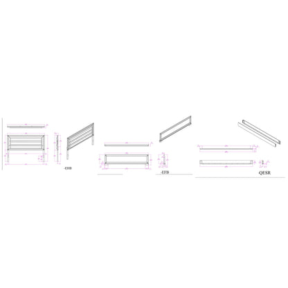 Soulmarie - Bed With LED Lighting And Padded Headboard
