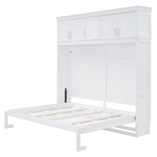 Murphy Modern Bed With Top Cabinets For Space Saving And Comfort