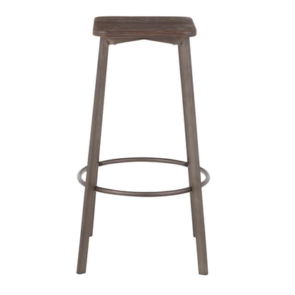 Clara - Industrial Square Barstool (Set of 2) - Espresso