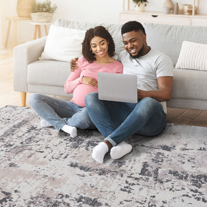 Payas - 8' X 10' Abstract Area Rug - Cream / Brown