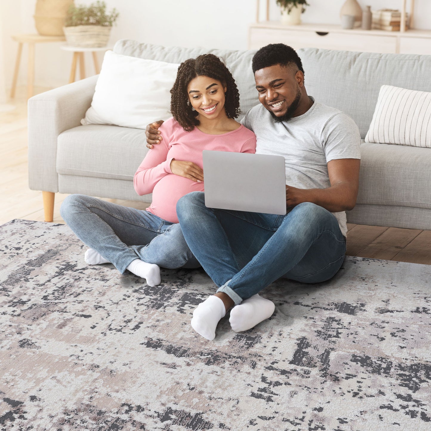 Payas - 6' X 9' Abstract Area Rug - Cream / Brown