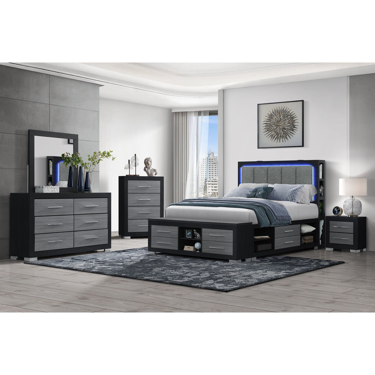 Messa - Bed With Storage Features And LED Lighting