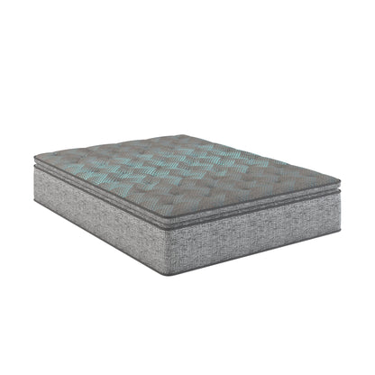 Comfort Care - 12" Hybrid Euro Top Mattress, Plush Comfort With Individual Pocketed Coil - Gray / Blue - Twin