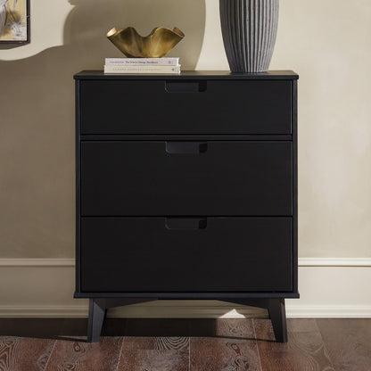 Mid Century Modern 3 Drawer Dresser - Black