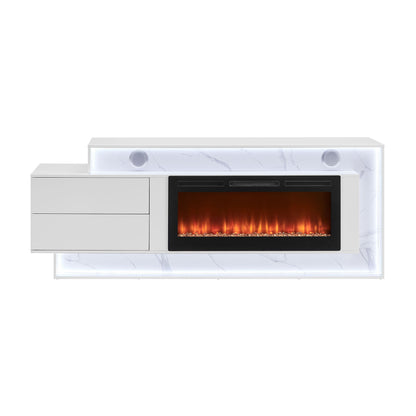 Kerry - Entertainment Unit With Speaker And LED Lighting - White