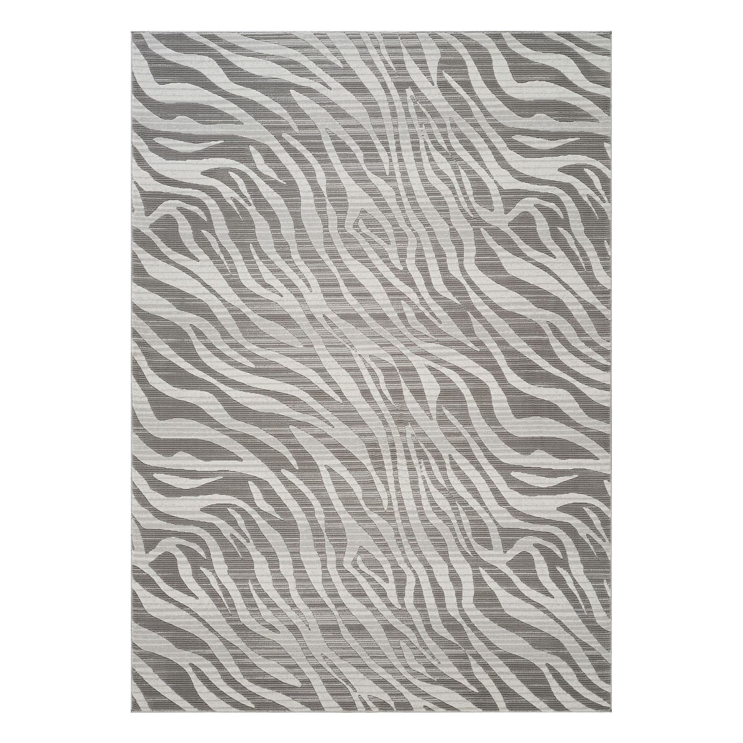 Geometrix - 5'3" X 7'3" Area Rug Geometric & 3D Effect - Ivory / Gray