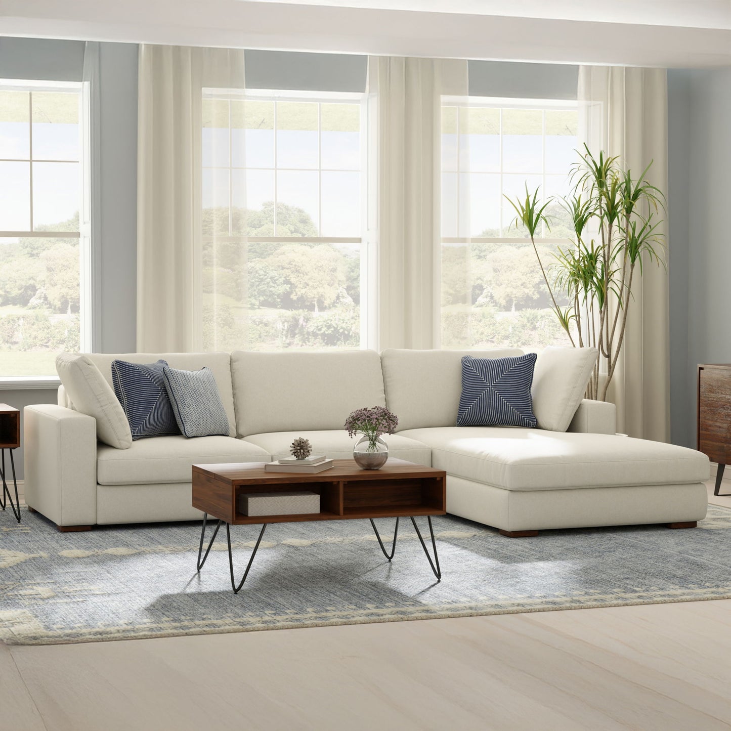 Charlie - Upholstered Deep Seater Sectional Sofa