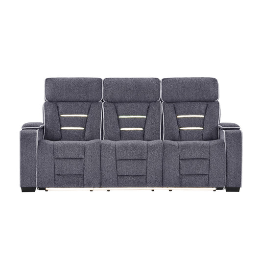 Austin - Reclining Sofa With Storage Arms - Gray