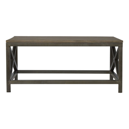Industrial Cross Metal Coffee Table - Pewter