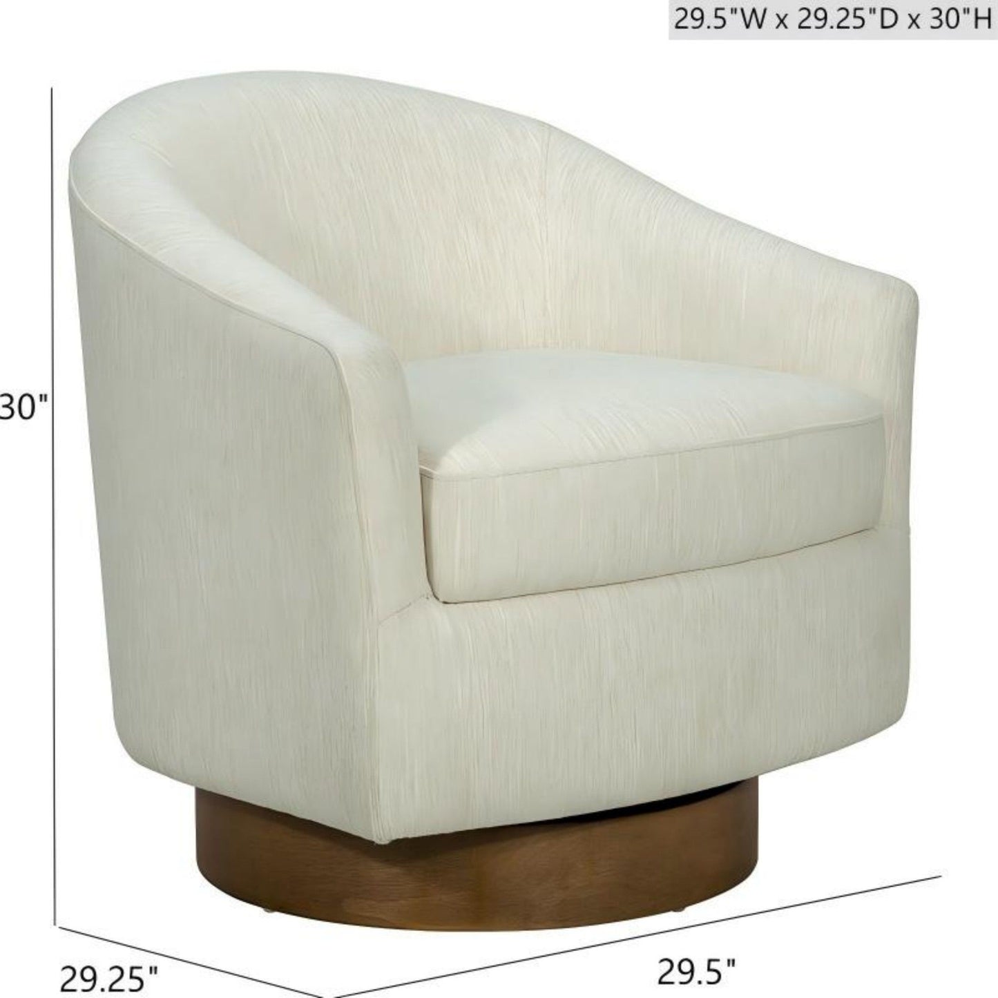 Upholstered Swivel Chair - Cream