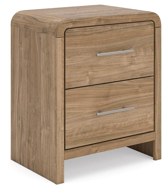 Gramburg - Two Drawer Night Stand - Warm Natural Brown