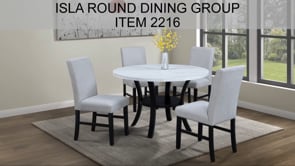 Isla - Round Dining Table - White / Black